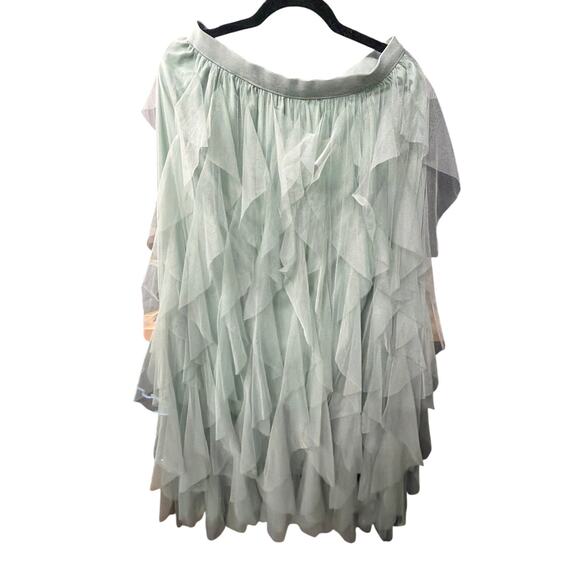 Soho Apparel Ethereal Sage Tiered Tulle Maxi Skirt XL - Picture 2 of 4
